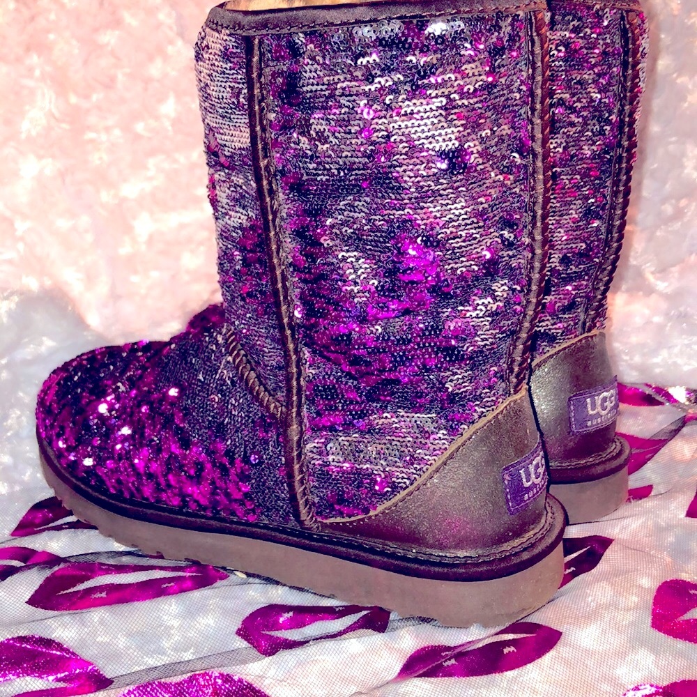UGG Sequin Sparkle Cosmos Purple 8 Boots